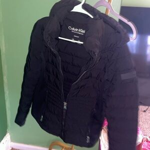 Calvin Klein winter coat- black with silver hardware